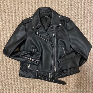 Zara Soft Leather Biker Jacket